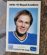 Vancouver Canucks 1975 -76 Royal Bank Leaders Harold Snepsts, Fortier , Gould