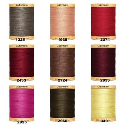 CLEARANCE SALE ***Gutermann Natural Cotton Thread 800 metres various colours