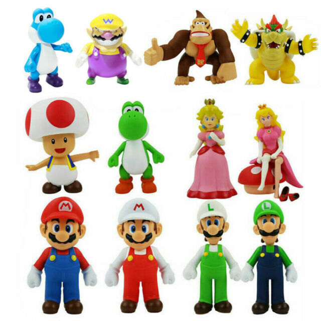 18pcs Super Mario Bros Figuras de Ação Brinquedos Set Jogo