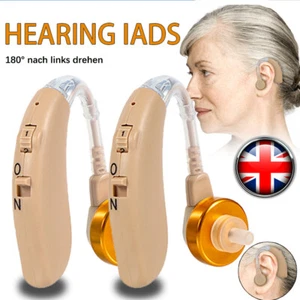 2×Digital Hearing Aids Kit Behind the Ear BTE Adjustable Sound Voice Amplifier - Picture 1 of 13