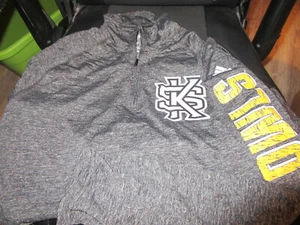 NEW ADIDAS CLIMACOOL MENS 1/4 ZIP SHIRT Kennesaw State Owls BLACK LARGE - Picture 1 of 2