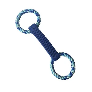 Dog Toy Pull Handles Both Sides Tug Of War Blue Braided New - Picture 1 of 8