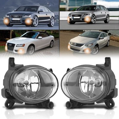 Fog Lights Compatible With 08-18 Audi A4 Quattro A5 A6 Q3 S5 S6 Volkswagen CC - Image 1 of 4