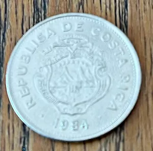 1984 Costa Rica 1 Colin Coin Central America BCCR - Picture 1 of 2