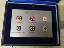 DISTINTIVI CROCE ROSSA COFANETTO ELEGANTE VINTAGE