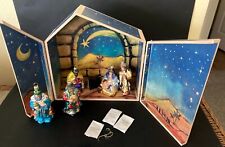 Kurt Adler Polonaise Nativity Mary Jesus Joseph 3 Kings Glass Ornaments w/ Box