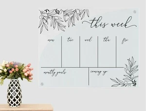 Acrylic Calendar Modern Family Planner Dry Erase Clear Board Home Decor UK - Picture 1 of 6