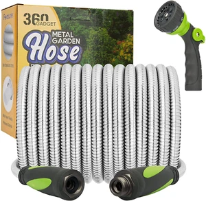 Tubo da Giardino 360Gadget - Tubo Acqua 50 FT con Manico Girevole e Ugello 8 Funzioni - Foto 1 di 7