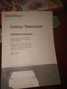 Goldstar Colour Television Owners Manual - Picture 1 of 9