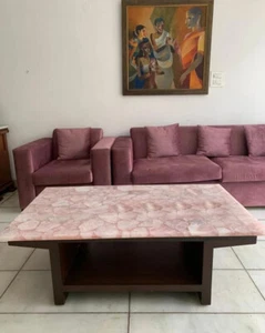 Crystal Rose Quartz Stone Kitchen Slab Dining Table Gemstone Hallway Top - Picture 1 of 10