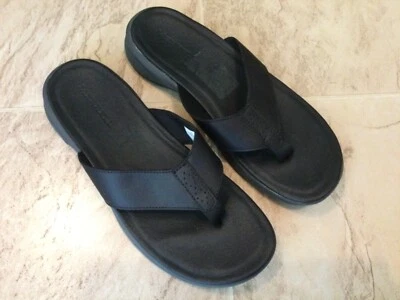 New Merrell Tideriser Luna Post J033185 Black Leather Flip Flop Sandals Men 8 - Image 1 of 4