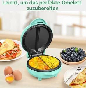 OSTBA JK-109C Mini Omelett Gerät Multikocher Maker 550W Antihaft Kochfeld Mint - Bild 1 von 10