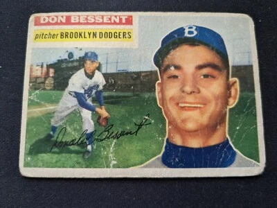 1956 Topps Baseball Card # 184 Don Bessent RC - Brooklyn Dodgers (VG) - Image 1 of 3