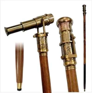 Unique Foldable Steampunk Walking Cane Engraved Brass Handle Ideal Gifting Stick - Picture 1 of 4