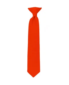 Manzini® Neck Wear Boys' Kids' Children's Solid Pre Tied Ready to Clip On Tie - Picture 1 of 52