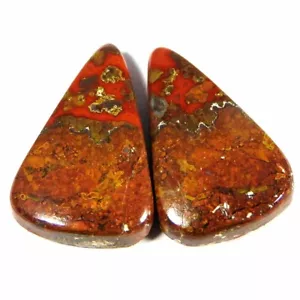 21.05Cts100%Natural Moroccan Seam Agate Pear Cabochon Rare Pair Gemstone - Picture 1 of 3