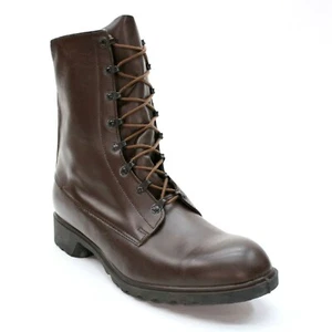 Vintage 1983 Hombre 49 Países Bajos M/66 Military Bota de combate de cuero marrón NOS - Imagen 1 de 12