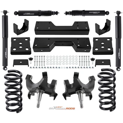 Front 4" Rear 6" Drop Kit w/Shock For Chevy GMC C1500 1988-98  W/1.25" ROTORS V8 - Image 1 of 4