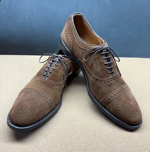 NEW Allen Edmonds Strand, Captoe Oxfords (Suede, Brown, 11 B) - Picture 1 of 13