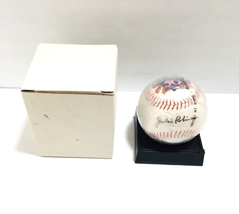 Jackie Robinson Commemorative Edition Replica Auto Autograph Baseball W/Holder Cover