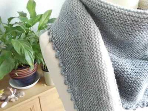 KERCHIEF SCARF, SHOULDER SHAWL, OMBRE GRADIENT GREY , CUSTOM ORDERS WELCOME - Picture 1 of 7