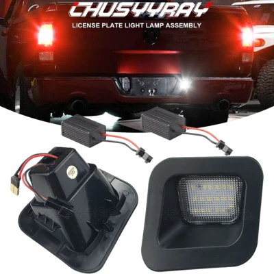 Smoked LED Rear License Plate Lights Lamp For 2003-2018 Dodge Ram 1500 2500 3500 - Image 1 of 4