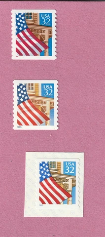 Single 32c Flag US 2913, US 2914, US 2915 Lot (3) MNH F-VF Cover