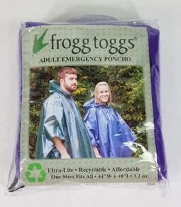 NIP Frogg Toggs purple lightweight adult emergency poncho One Size Fits All  - Picture 1 of 9