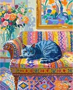 Paint by Numbers Kit for Adults Beginner, Cat Adult Paint by Number Kits on Canv - Picture 1 of 12