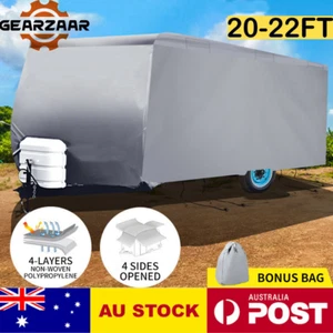 New 20-22Ft Waterproof Caravan Cover Campervan Heavy Duty Outdoor UV Carry Bag - Picture 1 of 13