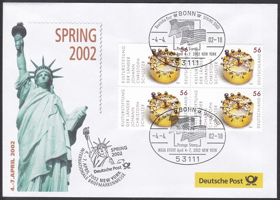 PEX0073 Intl. Stamp Exhibit. Germany Cover, SPRING 2002, New York - Image 1 of 1
