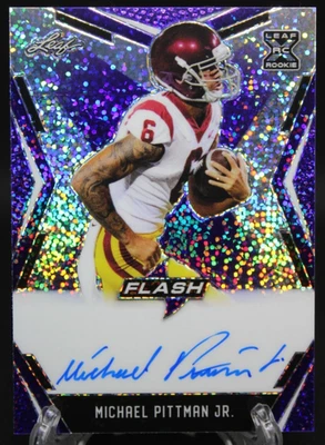 2020 Leaf Flash Michael Pittman Jr Purple Sparkle 6/25 Trojans Colts #BA-MPJ - Image 1 of 3