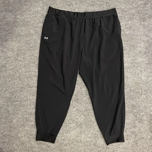 Under Armour High Rise Woven Pants Womens 2X Black Joggers Lightweight 1383815 - Picture 1 of 14