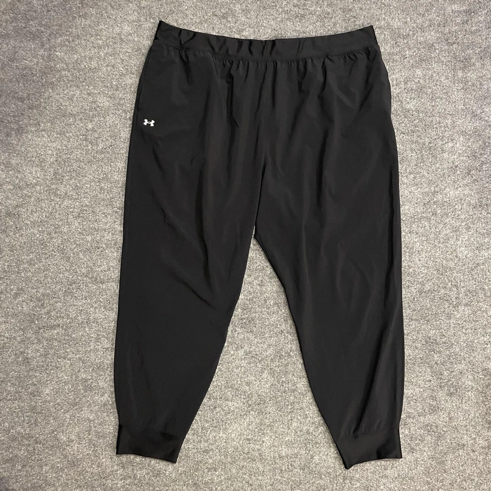 Under Armour High Rise Woven Pants Womens 2X Black Joggers Lightweight 1383815 - Image 1 of 4