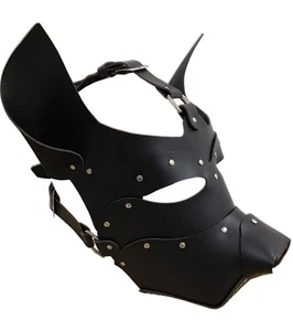 Handmade full face dog mask cosplay steampunk Halloween costume props (Black) - Bild 1 von 6