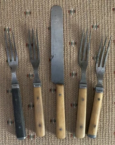 Antique 1800's Forks & a Knife (5) - Picture 1 of 5