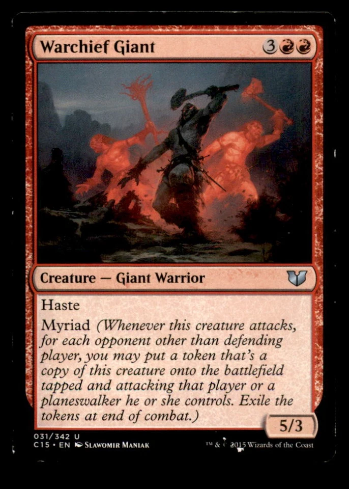 MTG Warchief Giant LP Light Play Commander 2015 [5347] - Image 1 of 1
