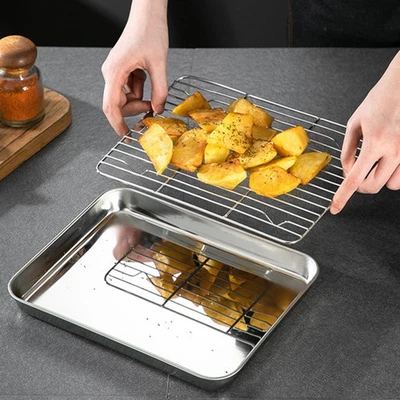  Piatto quadrato con vassoio portaoggetti in acciaio inossidabile da 1 pezzo con - Immagine 1 di 4