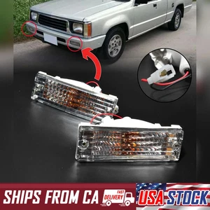 FRONT CRYSTAL BUMPER LAMP LIGHTS FOR MITSUBISHI L200 MIGHTY MAX 1988-1996 - Picture 1 of 9