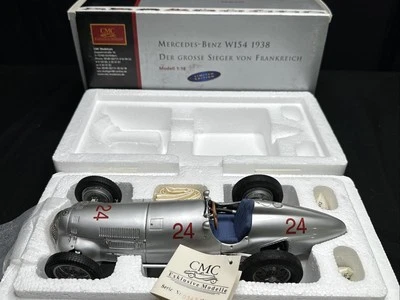 CMC Mercedes Benz W154 1938 Sieger #24 1/18 Serie #343 Diecast Car Gray - Image 1 of 4