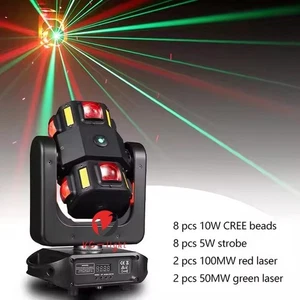 150W Moving Head Lights LED Rotating Beam Laser Stage Light RGBW DJ Disco Club - Foto 1 di 10