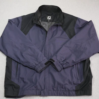 FootJoy DryJoy 全拉链雨衣男式 XL 码黑色户外经典高尔夫 — 第 1/4 张图片