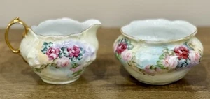 Vintage RC Moliere Bavaria Porcelain Sugar&creamer Set. Painted Roses. Gold Trim - Picture 1 of 13