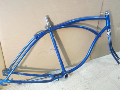 Schwinn Jaguar Blue, 1960, Frame, Fork,S7, Headset, Kickstand, Seatpost, Clamp - Image 1 of 4