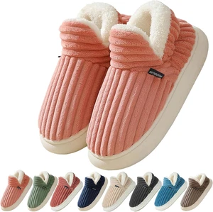 Pantofole Donna Uomo Invernali Ciabatte Calde Chiuse Peluche with Memory Foam Pe - Foto 1 di 12