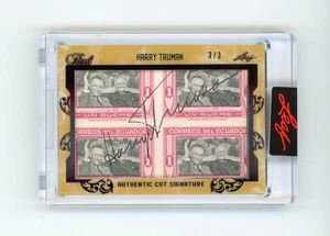 Harry Truman 2022 Leaf Pearl 3/3 Cut Signature Autogramm signed Auto - Bild 1 von 3