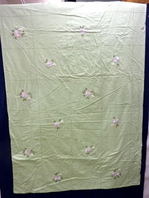 FUNDA NÓRDICA KING BORDADA CINTA VERDE SALVIA 102"" X 88"" ALGODÓN Foto 1 de 4