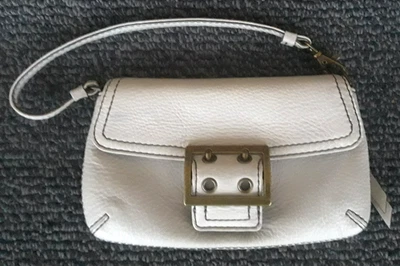 BANANA REPUBLIC Soft Pebbled Leather Wristlet Flap Snap/Buckle MINI Purse ~Excel - Image 1 of 4