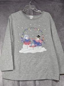 VTG Fashion Bug Sweatshirt sz 14/16W Snowman Holiday Christmas Snowflake EUC - Picture 1 of 6