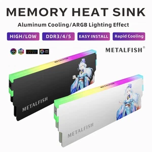 DRAM Heatsink 5V-3PIN ARGB DDR3 DDR4 DDR5 Aluminum Memory Module Cooling Vest fo - Picture 1 of 18